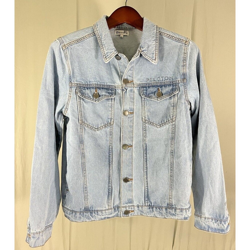 Peloton Denim Size M Jean Jacket “Together We Go Far” SU221 Cycling Light Blue